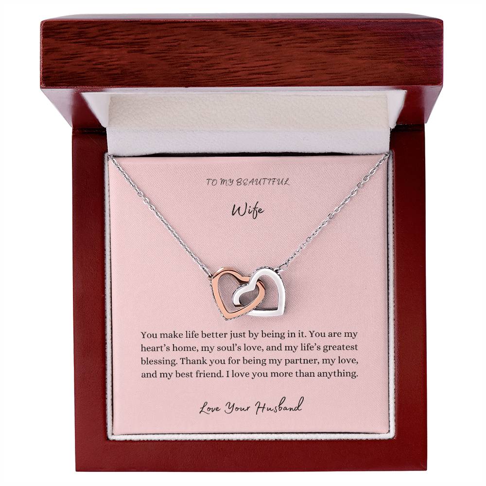To My Wife Interlocking Hearts, Love Your Husband