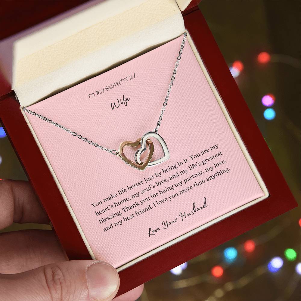 To My Wife Interlocking Hearts, Love Your Husband