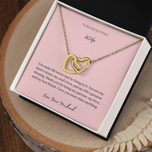 To My Wife Interlocking Hearts, Love Your Husband